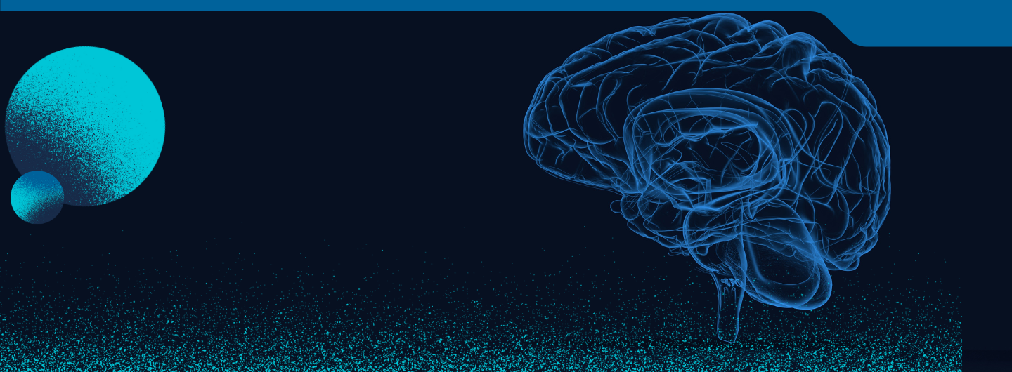 Computer generated brain graphic - dark blue 